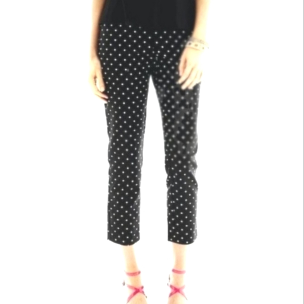 Liz Claiborne Emma Classic Black & White Ankle Cropped Pants EUC
